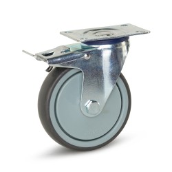 Apparaten zwenkwiel met rem 125 mm - A4-125 wieltje.nl