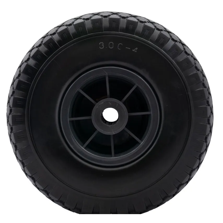 Steekwagenwiel / Bolderkarwiel 300x4 - Anti lek (PU) Zwart/Zwart