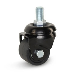Zwart nylon zwaarlast zwenkwiel met schroefdraad 50 mm, perfecte kwaliteit en scherp geprijsd!