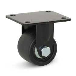 Zwart nylon zwaarlast bokwiel 65 mm, perfecte kwaliteit en scherp geprijsd!