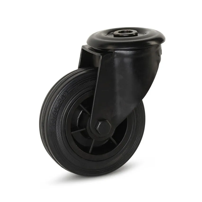 Zwart rubber zwenkwiel 100 mm - RP5-100Z