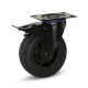 Zwart rubber geremd zwenkwiel 125 mm - RP4-125Z