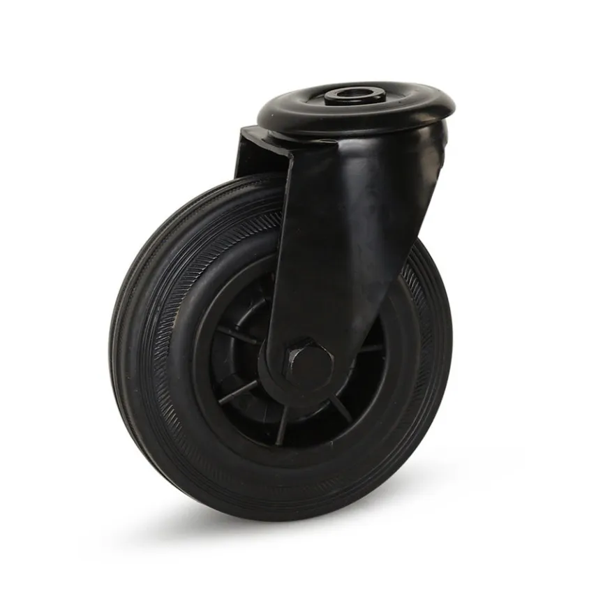 Zwart rubber zwenkwiel 125 mm - RP5-125Z