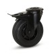 Zwart rubber geremd zwenkwiel 125 mm - RP6-125Z