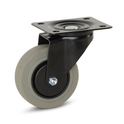 Grijs rubber zwenkwiel 100 mm - GR3-100Z