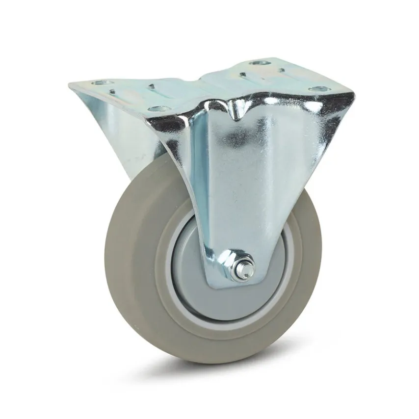 Grijs rubber bokwiel 100 mm - GR2-100