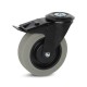 Grijs elastisch rubber geremd zwenkwiel 125 mm - GR6-125Z