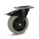 Grijs elastisch rubber geremd zwenkwiel 125 mm - GR4-125Z