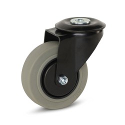 grijs rubber zwenkwiel 100 mm - GR5-100Z