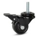 Zwart Nylon zwenkwiel met rem, 50 mm, met schroefdraad - BNY9-50