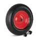 Kruiwagenwiel 400x8, luchtband, metalen velg, asgat kogellager 20mm, Draagvermogen 200kg - INCLUSIEF 130mm AS