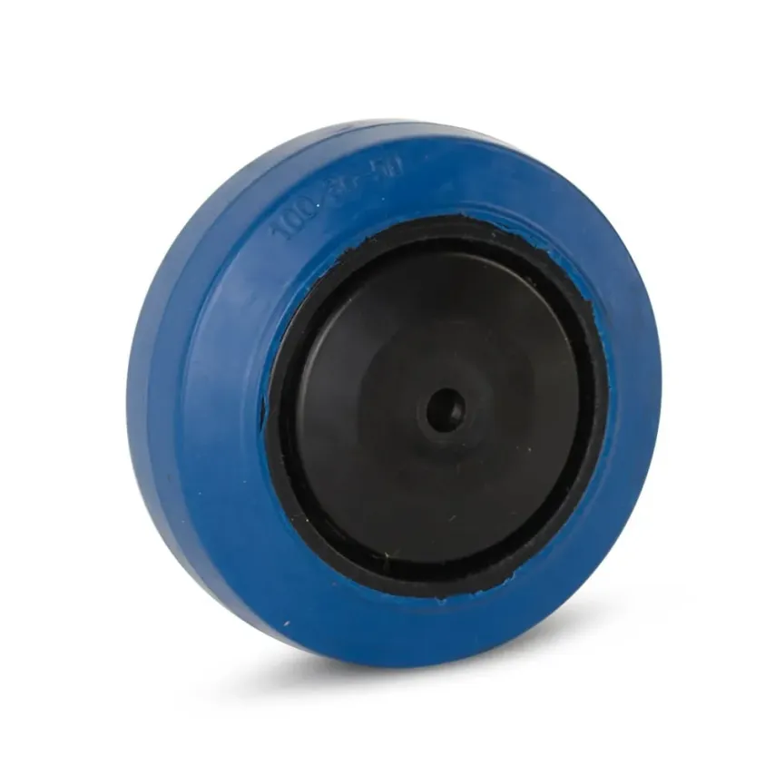 Blauw elastisch rubber wiel - 80mm - 100kg - RB1-80 Blauw elastisch rubber wiel - 80mm - 100kg - RB1-80