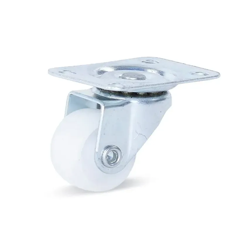 Klein wit PP zwenkwiel met topplaat - 25mm -15kg - SNY3-25 Klein wit PP zwenkwiel met topplaat - 25mm -15kg - SNY3-25