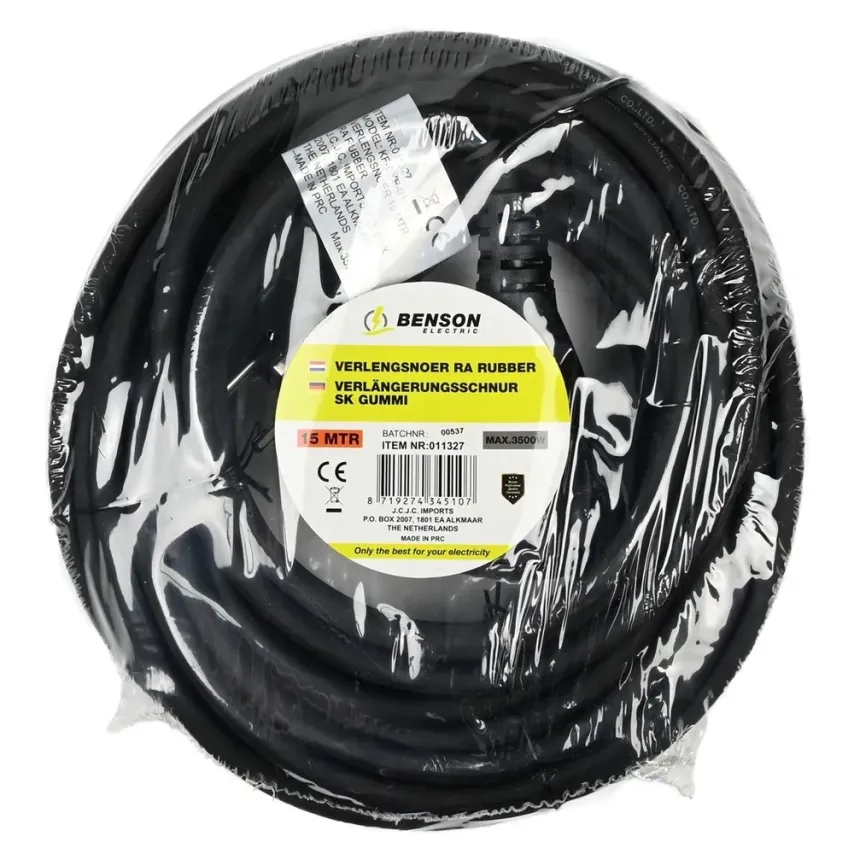 Verlengsnoer - RA 3 x 1.5 - 15 Meter - Rubber