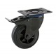 Zwart rubber geremd zwenkwiel 100 mm - RP4-100Z