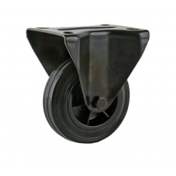 Zwart rubber bokwiel 125 mm - RP2-125Z