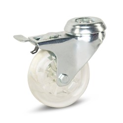 Transparant geremd zwenkwiel 75 mm - M6-T75