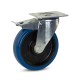 200 mm blauw elastisch rubber geremd zwenkwiel - RB4-200K