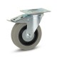 Grijs rubber geremd zwenkwiel 125 mm - GR4-125